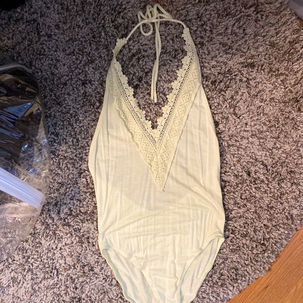 Yellow detail body suit